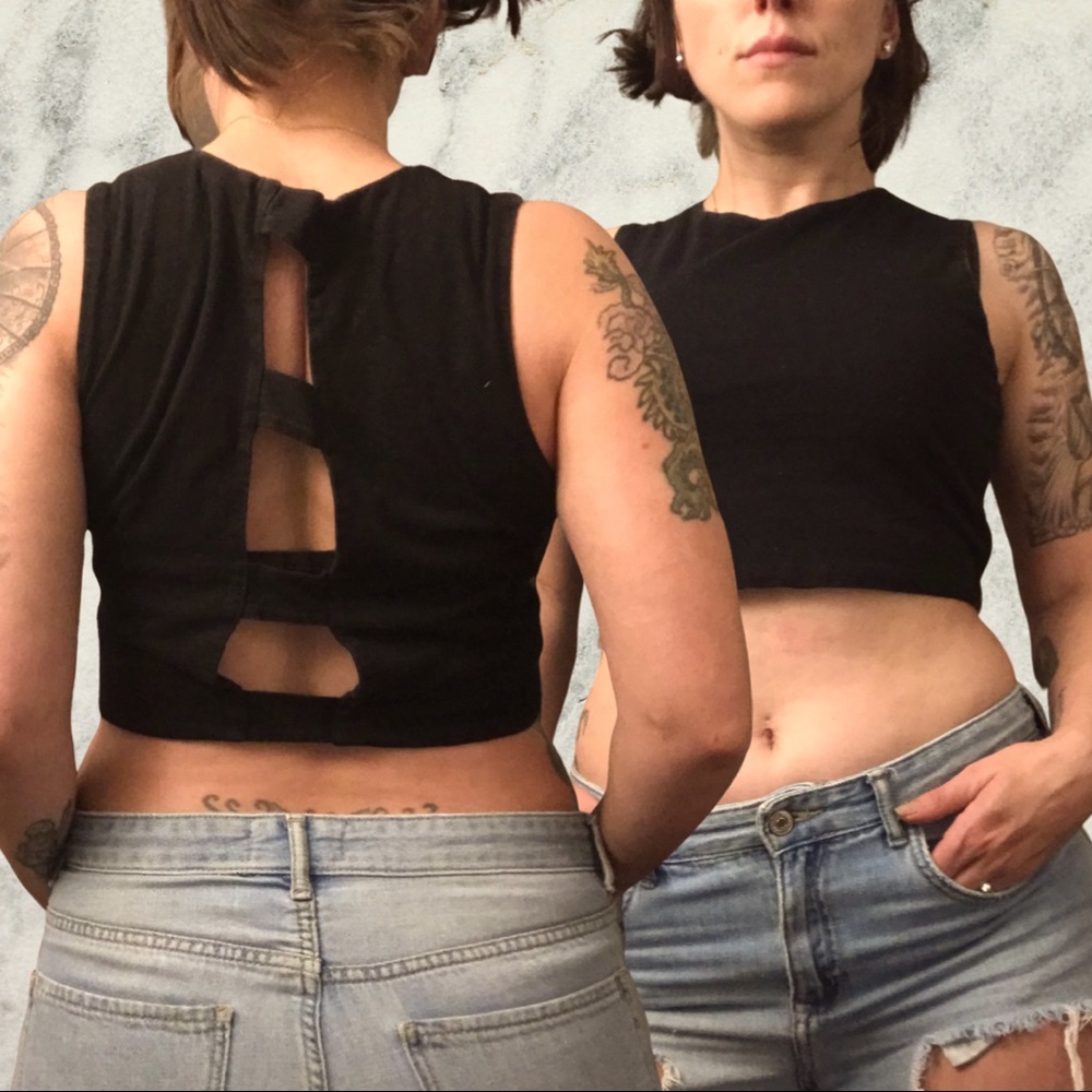 Black crop top.